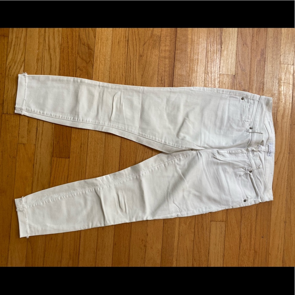 Loft modern Skinny jeans fringe bottoms size 28